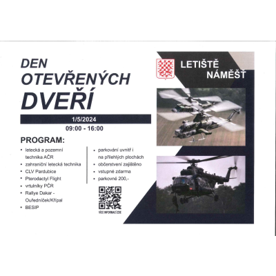 Den otevřených dveří na letišti Náměšť 1. 5. 2024